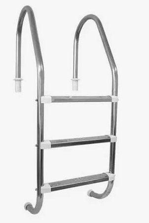 Escada Aço Inox 3 degraus Degraus em Inox Pooltec