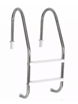 Escada Aço Inox 2 degraus Degraus em ABS Pooltec