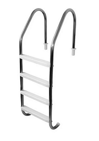 Escada Aço Inox 4 degraus Degraus em ABS Pooltec