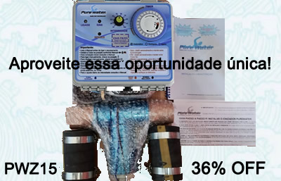 Ionizador Pure Water PWZ 15-AG p/piscinas de 8 mil a 15 mil litros - Adquirido na Expolazer 2022 Sem Uso