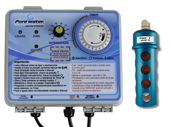 Ionizador Pure Water PWZ 7AG Drop In Pisc.Igui/Splash