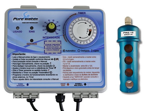 Ionizador Pure Water PWZ 15AG Drop In Pisc.Igui/Splash