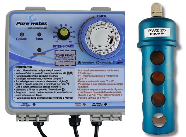 Ionizador Pure Water PWZ 25AG Drop In Pisc.Igui/Splash