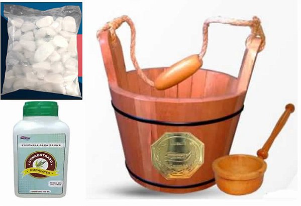 Kit P/ Sauna Seca Impercap Balde+Pedras+Essencia