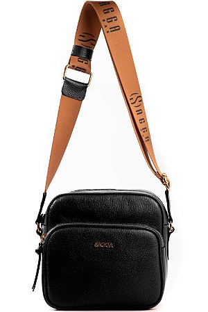 BOLSA MÉDIA - 358 - SOFT PRETO - Bag Sagga - Bolsas e Acessórios em couro  legítimo