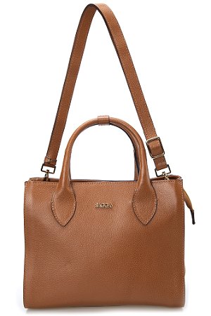 BOLSA COURO GRANDE ESTRUTURADA WHISKY CÓD-376