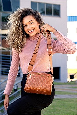 BOLSA MÉDIA - 422 - SOFT WHISKY - Bag Sagga - Bolsas e Acessórios em couro  legítimo