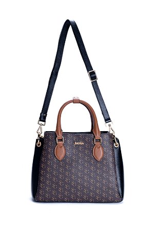 BOLSA COURO GRANDE ESTRUTURADA COM DIVISÓRIAS MONOGRAMA CÓD-472