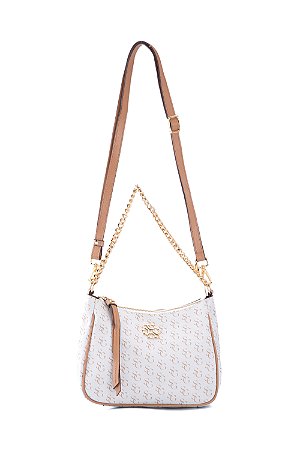 BOLSA COURO PEQUENA MONOGRAMA BRANCO OFF CÓD-541