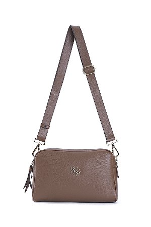 BOLSA COURO MÉDIA MACIA RETANGULAR MARROM WHISKY CÓD-529