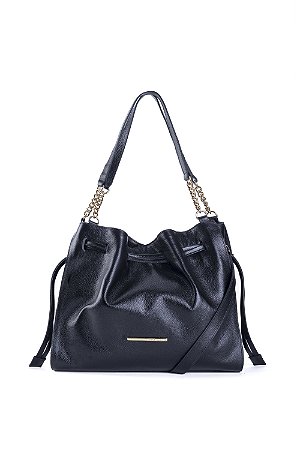 BOLSA COURO GRANDE SACO ESTRUTURADA PRETO CÓD-558
