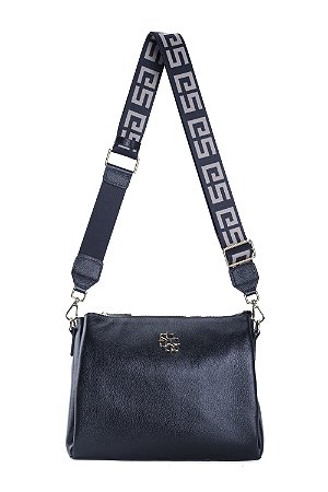 BOLSA COURO GRANDE ESTRUTURADA QUADRADA PRETO SG CÓD-568