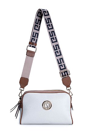 BOLSA COURO MÉDIA MACIA RETANGULAR BRANCO OFF CÓD-428