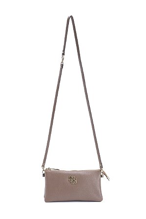 BOLSA COURO PEQUENA COM DIVISÓRIAS MARROM MOCHA SG CÓD-5472