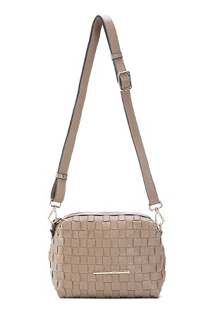 BOLSA COURO PEQUENA MACIA CARAMELO CÓD-593