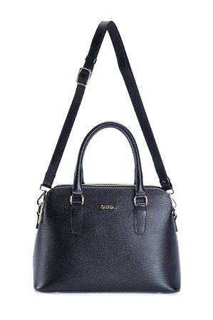 BOLSA COURO GRANDE ESTRUTURADA PRETO SG CÓD-590