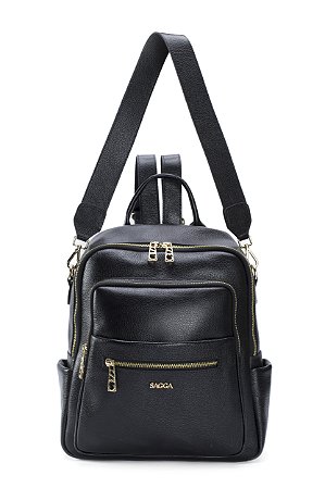 MOCHILA E BOLSA COURO GRANDE MACIA PRETO CÓD-654