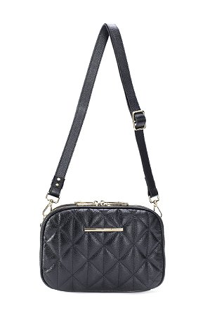 BOLSA COURO MATELASSÊ PEQUENA PRETO CÓD-653