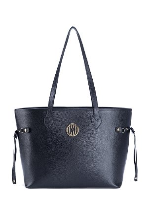 BOLSA COURO GRANDE ESTRUTURADA PRETO CÓD-582