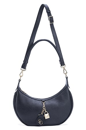 BOLSA COURO HOBO MACIA MÉDIA PRETO CÓD-585