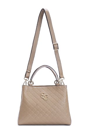 BOLSA COURO MÉDIA ESTRUTURADA SOFT MARROM CARAMELO CÓD-580