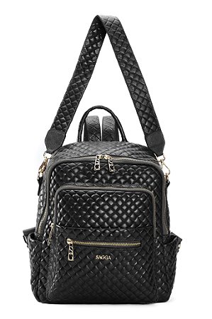 MOCHILA E BOLSA COURO GRANDE MACIA TRISSÊ PRETO CÓD-654