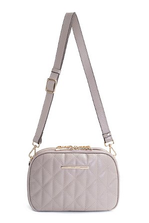 BOLSA COURO MATELASSÊ PEQUENA BEGE CÓD-653
