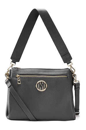 BOLSA COURO GRANDE ESTRUTURADA QUADRADA PRETO CÓD-661