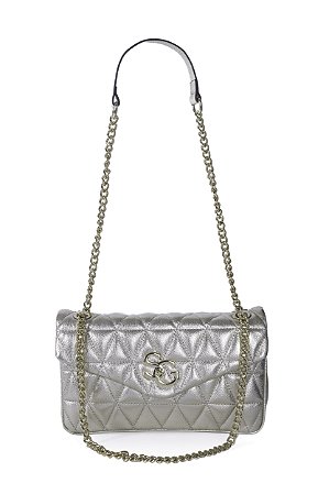 BOLSA COURO GRANDE MATELASSÊ METALIZADO GOLD CÓD-676