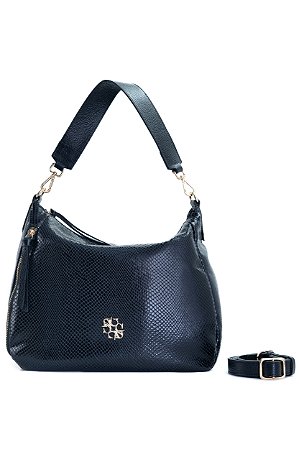 BOLSA COURO GRANDE MACIA SNAKE PRETO CÓD-595