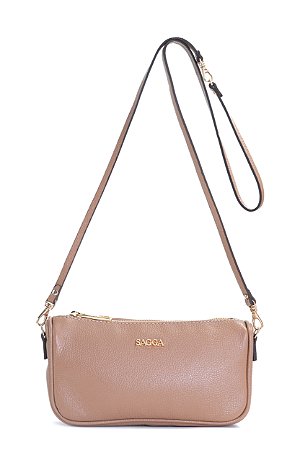 BOLSA COURO PEQUENA MACIA MARROM CARAMELO CÓD-655