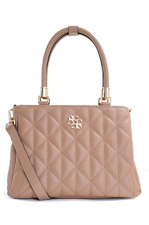 BOLSA COURO MÉDIA MATELASSÊ MARROM CARAMELO CÓD-656