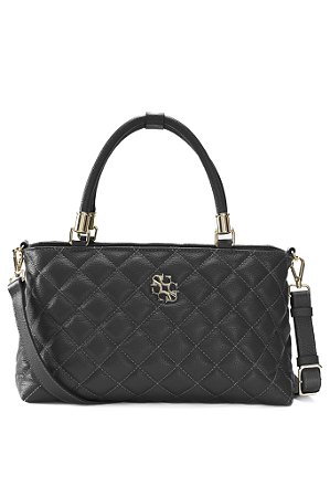 BOLSA COURO GRANDE MACIA MATELASSÊ PRETO CÓD-669