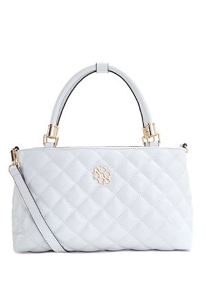 BOLSA COURO GRANDE MACIA MATELASSÊ BRANCO OFF CÓD-669