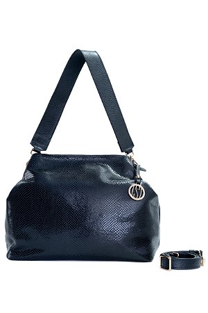 BOLSA COURO GRANDE MACIA SNAKE PRETO CÓD-662