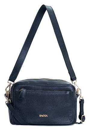 BOLSA COURO MÉDIA MACIA PRETO CÓD-667