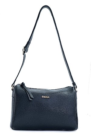 BOLSA COURO GRANDE QUADRADA PRETO CÓD-682