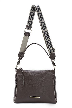 BOLSA COURO MÉDIA MACIA MARROM CAFÉ CÓD-660