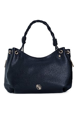 BOLSA EM COURO GRANDE MACIA COR PRETA CÓD-808