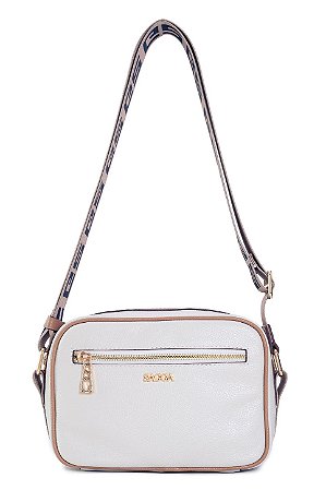 BOLSA EM COURO PEQUENA TRANSVERSAL BRANCO OFF CÓD-807