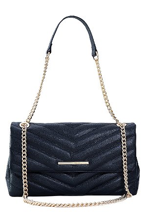 BOLSA EM COURO GRANDE MACIA MATELASSÊ COR PRETA CÓD-816