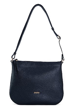BOLSA EM COURO GRANDE TRANSVERSAL PRETO CÓD- 823