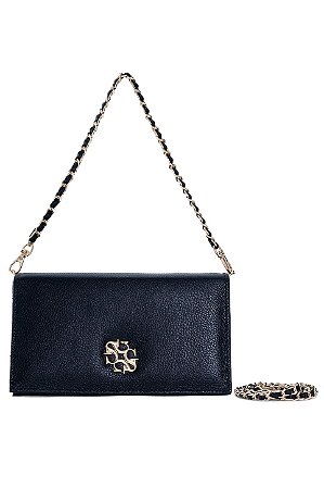 BOLSA EM COURO PEQUENA ESTRUTURADA PRETO CÓD-824