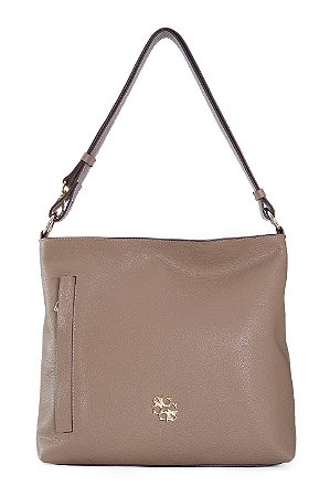 BOLSA EM COURO GRANDE MACIA MARROM ARGILA CÓD-819