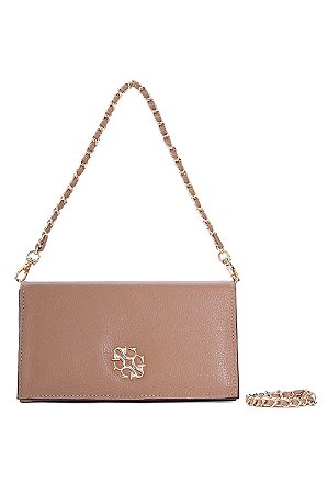 BOLSA EM COURO PEQUENA ESTRUTURADA MARROM CARAMELO CÓD-824