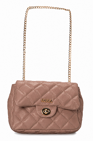BOLSA PEQUENA MATELASSÊ CÓD-400 MARROM MOCHA