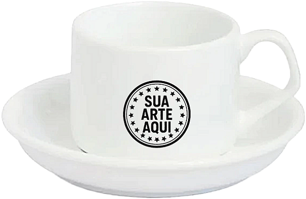XÍCARA DE PORCELANA COM PIRES - 147ml Branca
