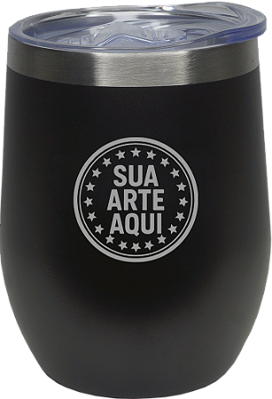 COPO TÉRMICO EM AÇO INOX COM TAMPA ACRÍLICA - 350ml