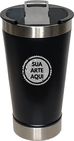 COPO TÉRMICO EM AÇO INOX COM TAMPA E ABRIDOR DE GARRAFA - 473ml