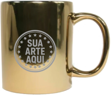 CANECA CROMADA - DOURADA - 325ml